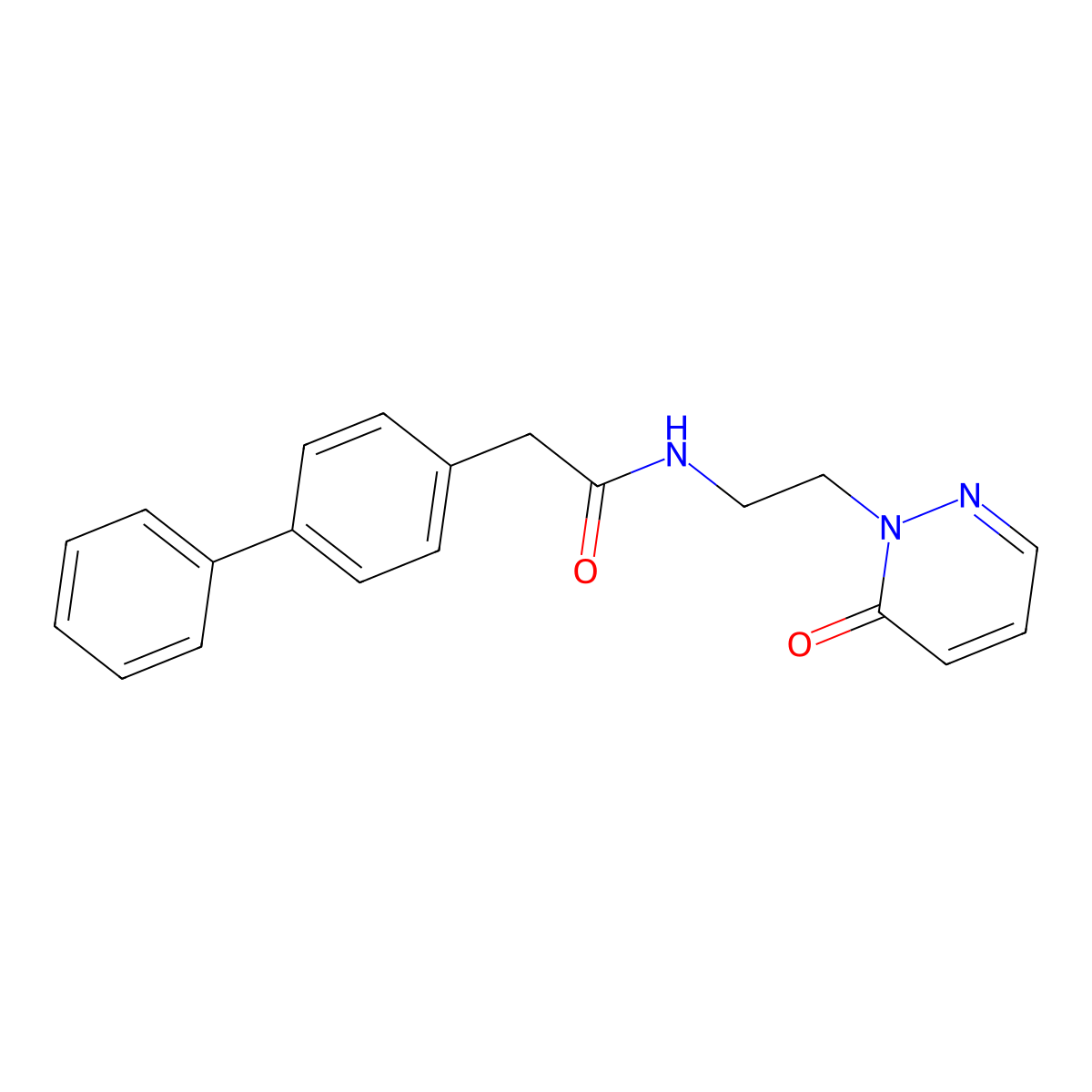 2-([1,1'-biphenyl]-4-yl)-N-(2-(6-oxopyridazin-1(6H)-yl)ethyl)acetamide molecular structure, CAS 1049494-67-8