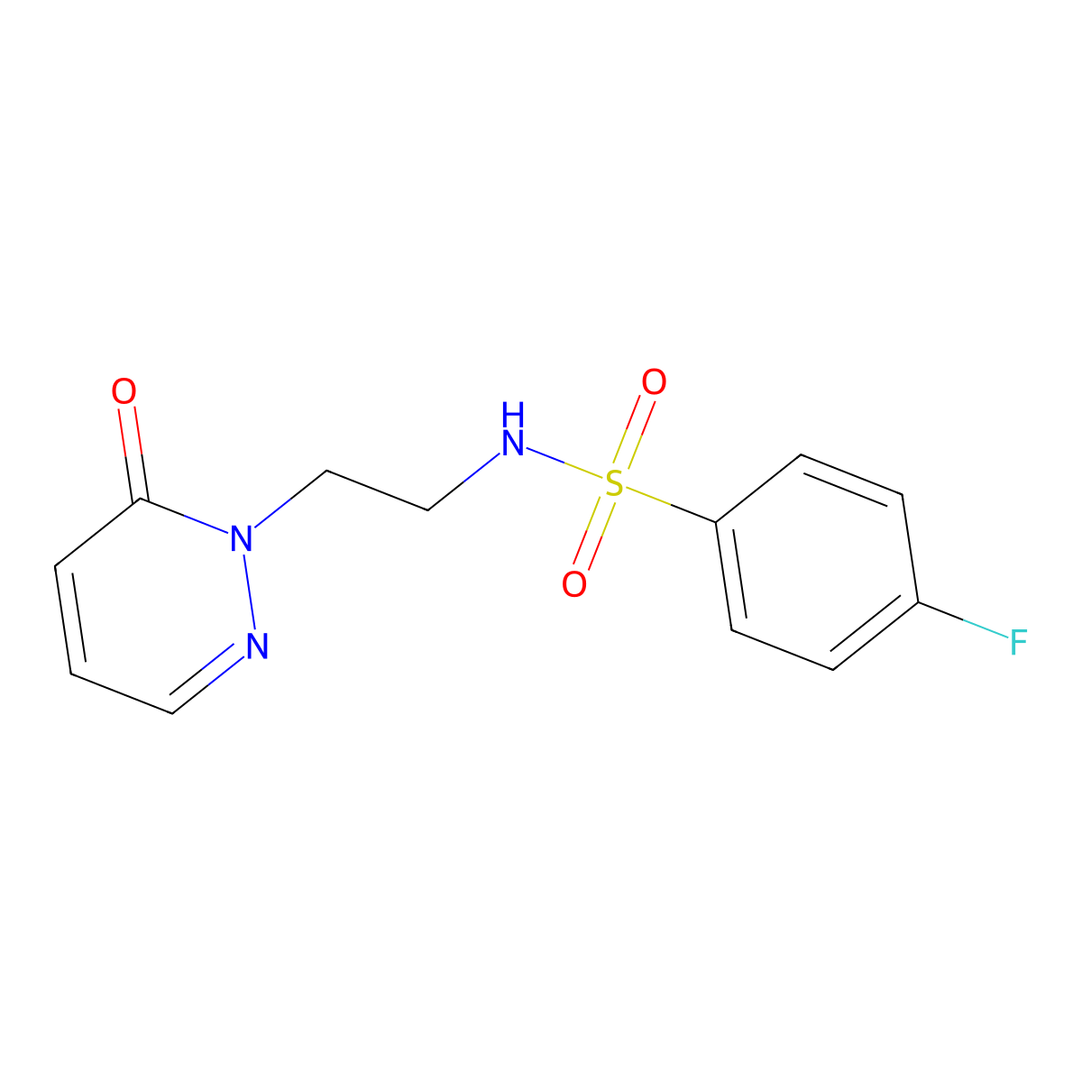 4-fluoro-N-(2-(6-oxopyridazin-1(6H)-yl)ethyl)benzenesulfonamide molecular structure, CAS 1049494-88-3