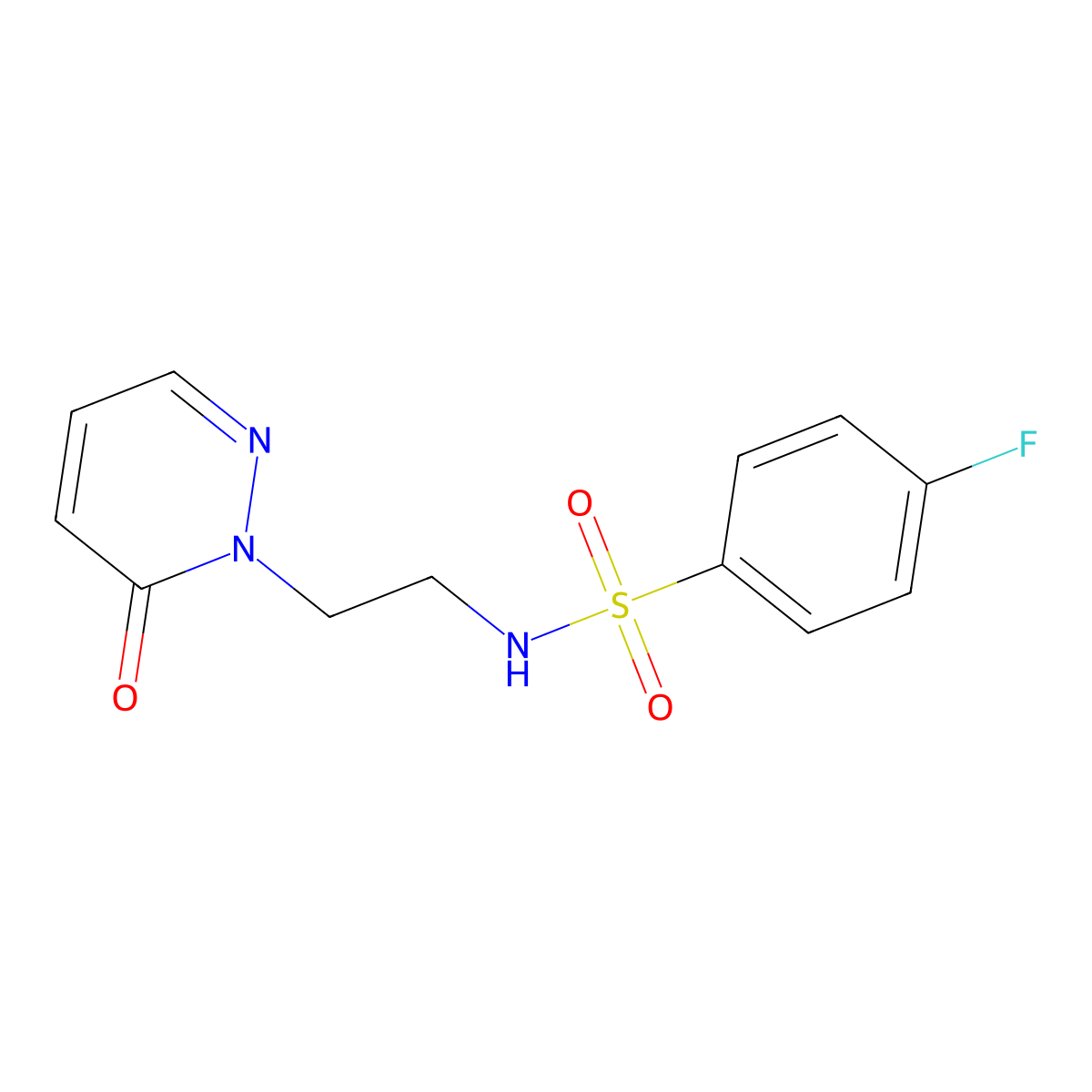 4-fluoro-N-(2-(6-oxopyridazin-1(6H)-yl)ethyl)benzenesulfonamide molecular structure, CAS 1049494-88-3
