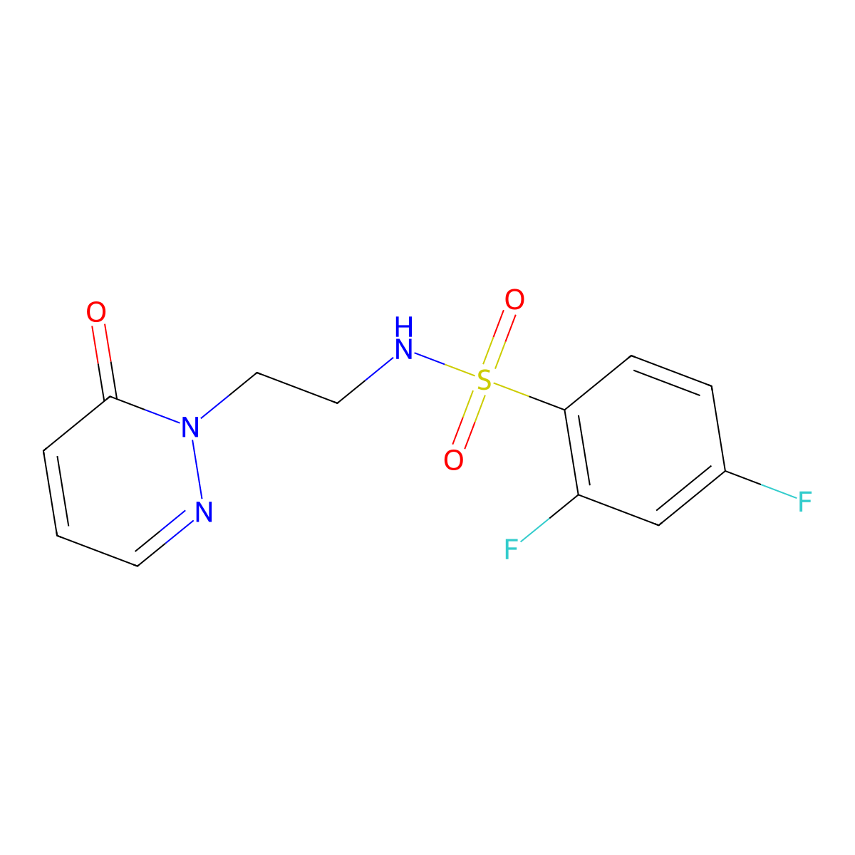 2,4-difluoro-N-(2-(6-oxopyridazin-1(6H)-yl)ethyl)benzenesulfonamide molecular structure, CAS 1049494-95-2