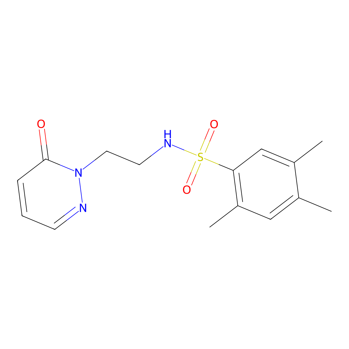 2,4,5-trimethyl-N-(2-(6-oxopyridazin-1(6H)-yl)ethyl)benzenesulfonamide molecular structure, CAS 1049495-09-1