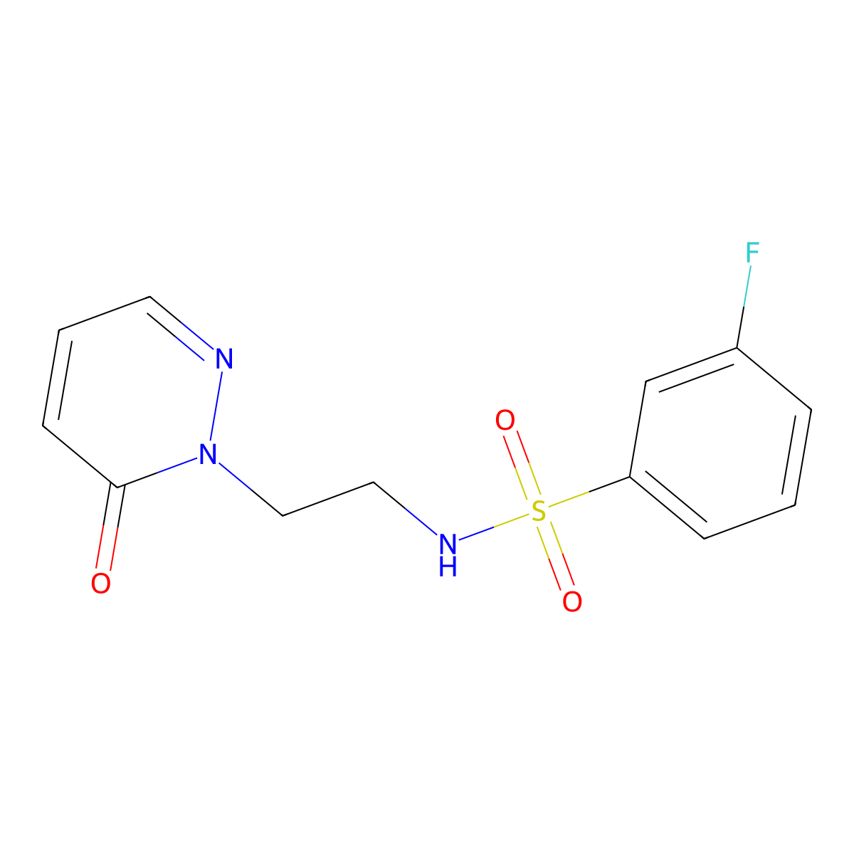 3-fluoro-N-(2-(6-oxopyridazin-1(6H)-yl)ethyl)benzenesulfonamide molecular structure, CAS 1049495-22-8