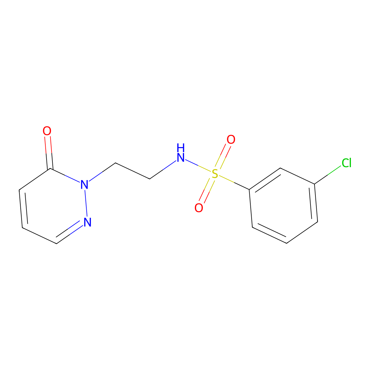 3-chloro-N-(2-(6-oxopyridazin-1(6H)-yl)ethyl)benzenesulfonamide molecular structure, CAS 1049495-46-6