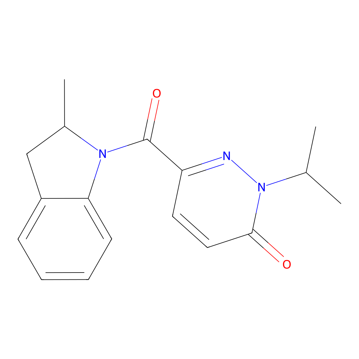 2-isopropyl-6-(2-methylindoline-1-carbonyl)pyridazin-3(2H)-one molecular structure, CAS 1049498-32-9