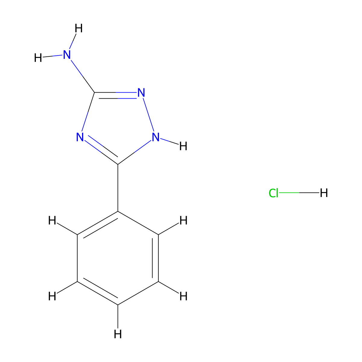 5-Phenyl-1H-1,2,4-triazol-3-amine--hydrogen chloride (1/1) molecular structure, CAS 10495-62-2