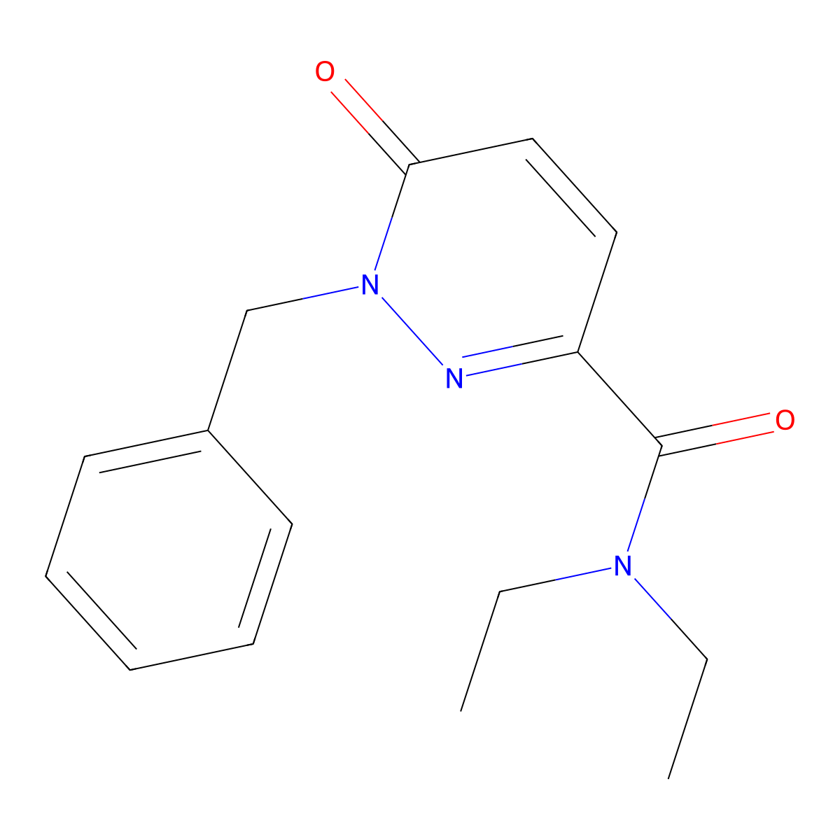 1-benzyl-N,N-diethyl-6-oxo-1,6-dihydropyridazine-3-carboxamide molecular structure, CAS 1049500-59-5