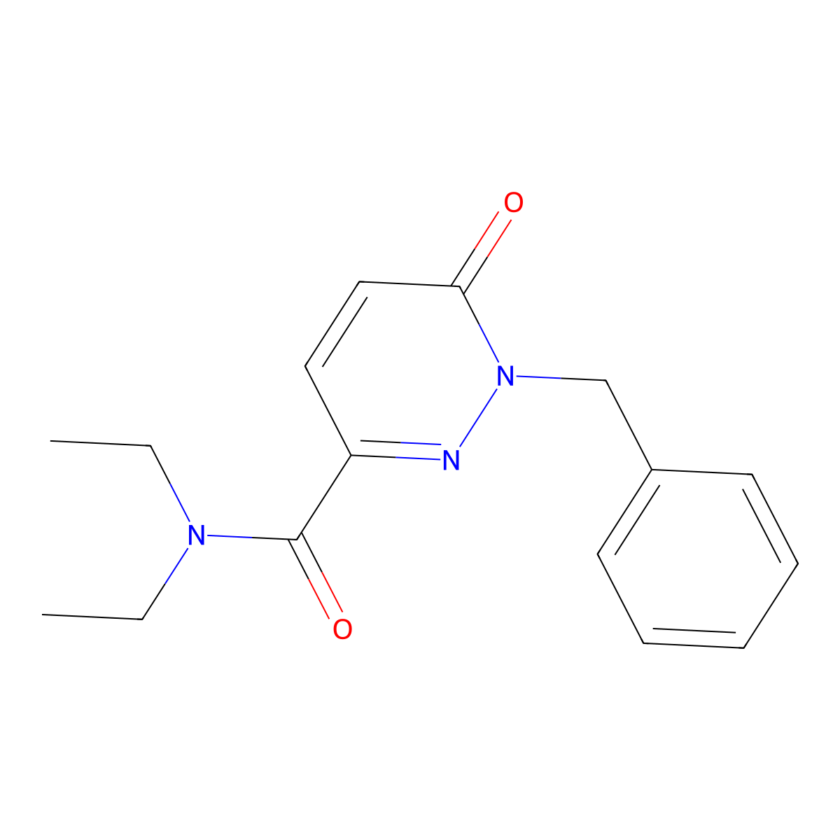 1-benzyl-N,N-diethyl-6-oxo-1,6-dihydropyridazine-3-carboxamide molecular structure, CAS 1049500-59-5