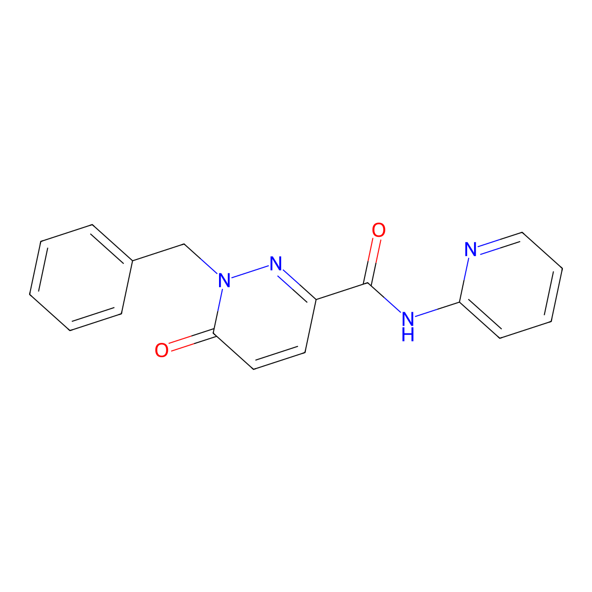 1-benzyl-6-oxo-N-(pyridin-2-yl)-1,6-dihydropyridazine-3-carboxamide molecular structure, CAS 1049501-61-2