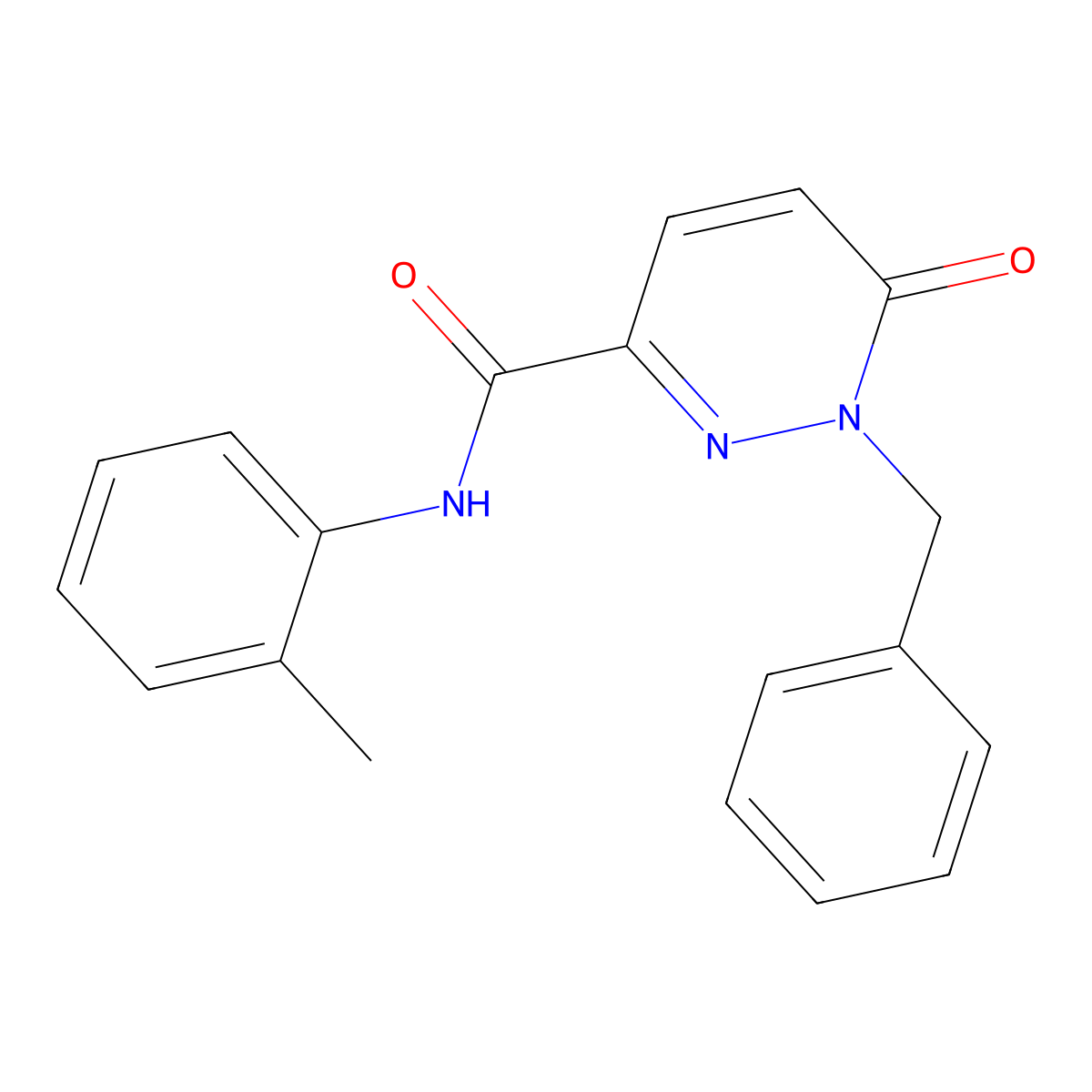 1-benzyl-6-oxo-N-(o-tolyl)-1,6-dihydropyridazine-3-carboxamide molecular structure, CAS 1049502-17-1