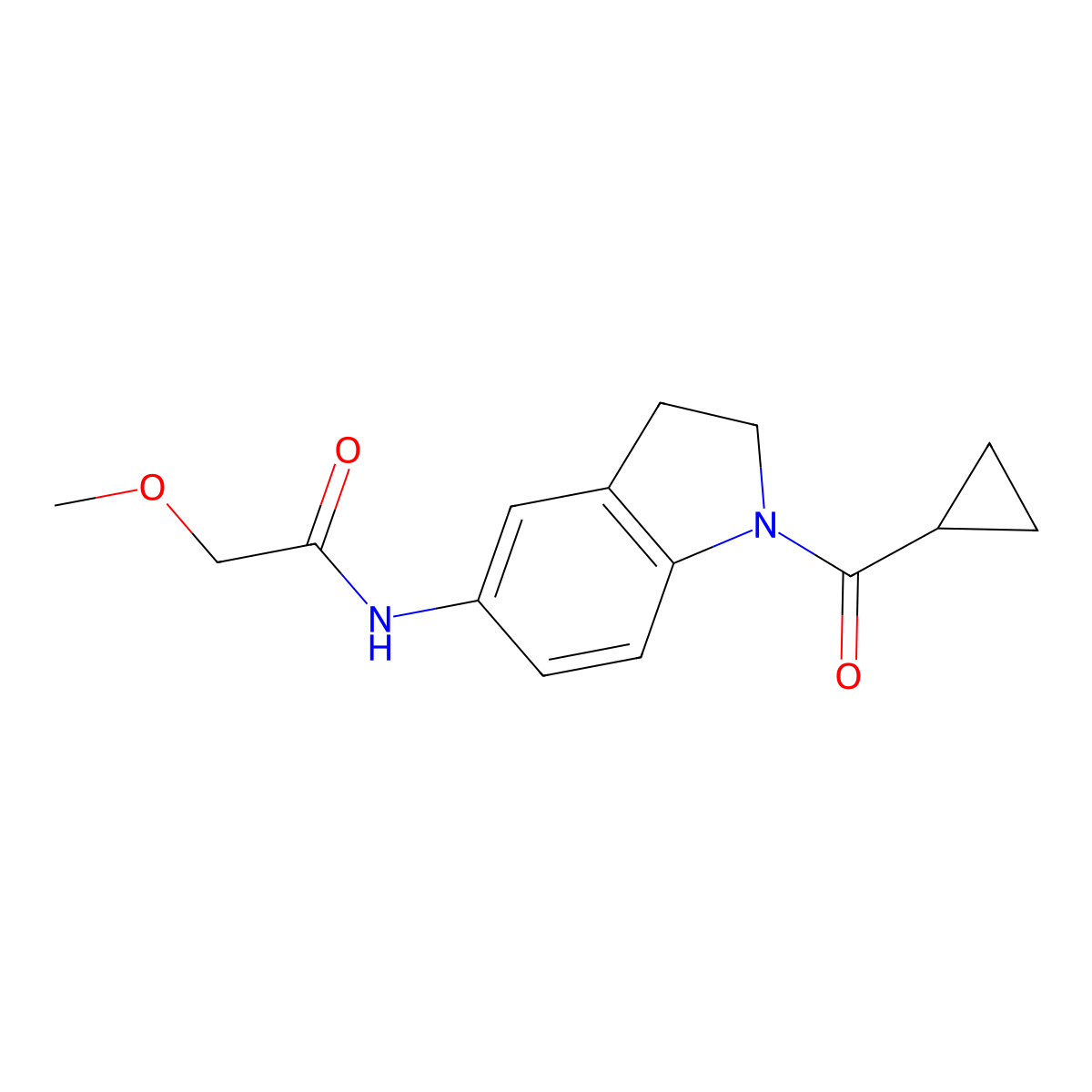 N-(1-(cyclopropanecarbonyl)indolin-5-yl)-2-methoxyacetamide molecular structure, CAS 1049503-10-7