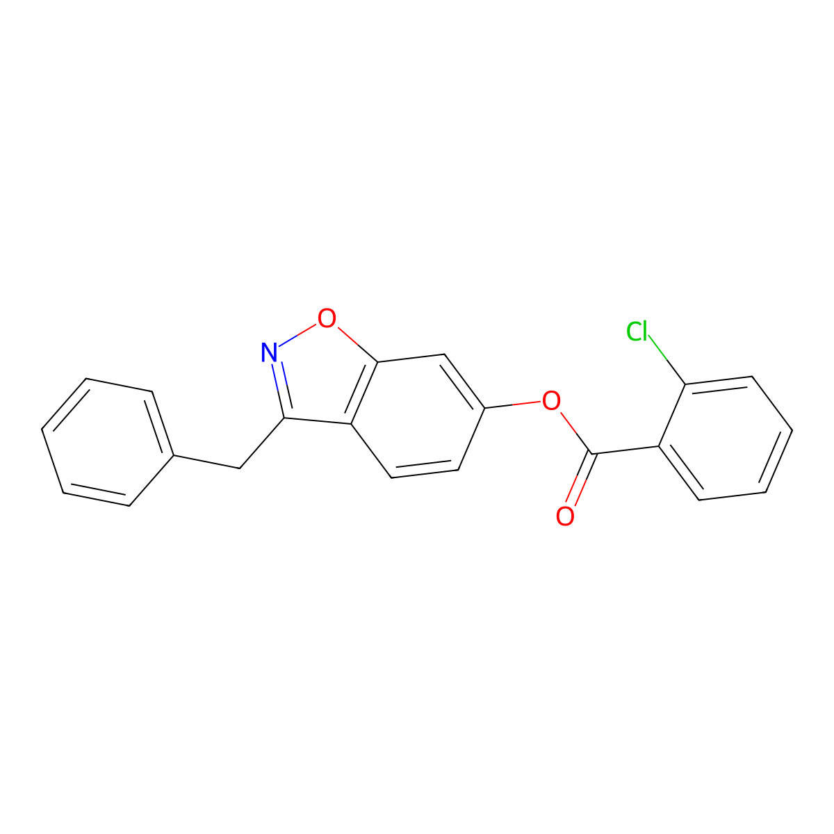 3-Benzyl-1,2-benzoxazol-6-yl 2-chlorobenzoate molecular structure, CAS 1049503-13-0
