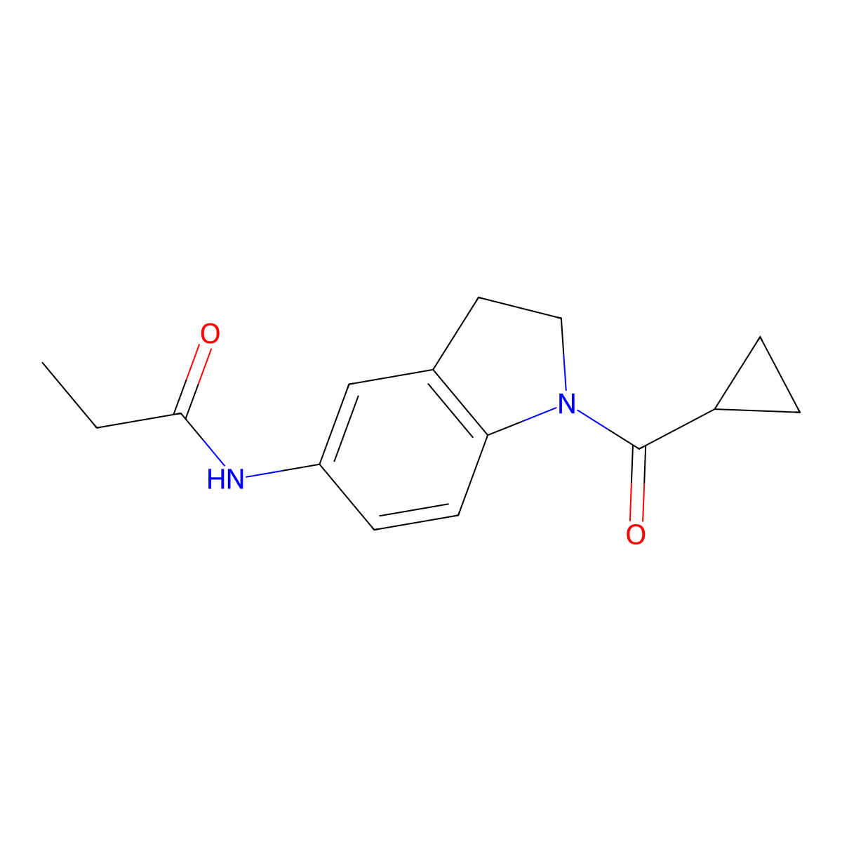 N-(1-(cyclopropanecarbonyl)indolin-5-yl)propionamide molecular structure, CAS 1049503-39-0
