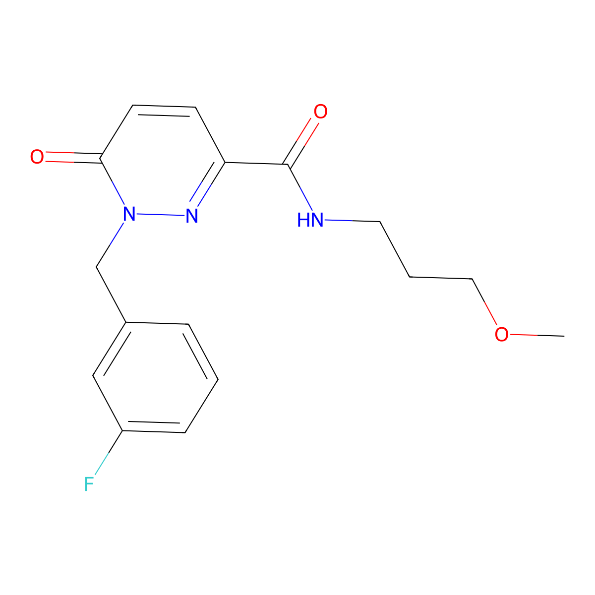 1-(3-fluorobenzyl)-N-(3-methoxypropyl)-6-oxo-1,6-dihydropyridazine-3-carboxamide molecular structure, CAS 1049503-54-9