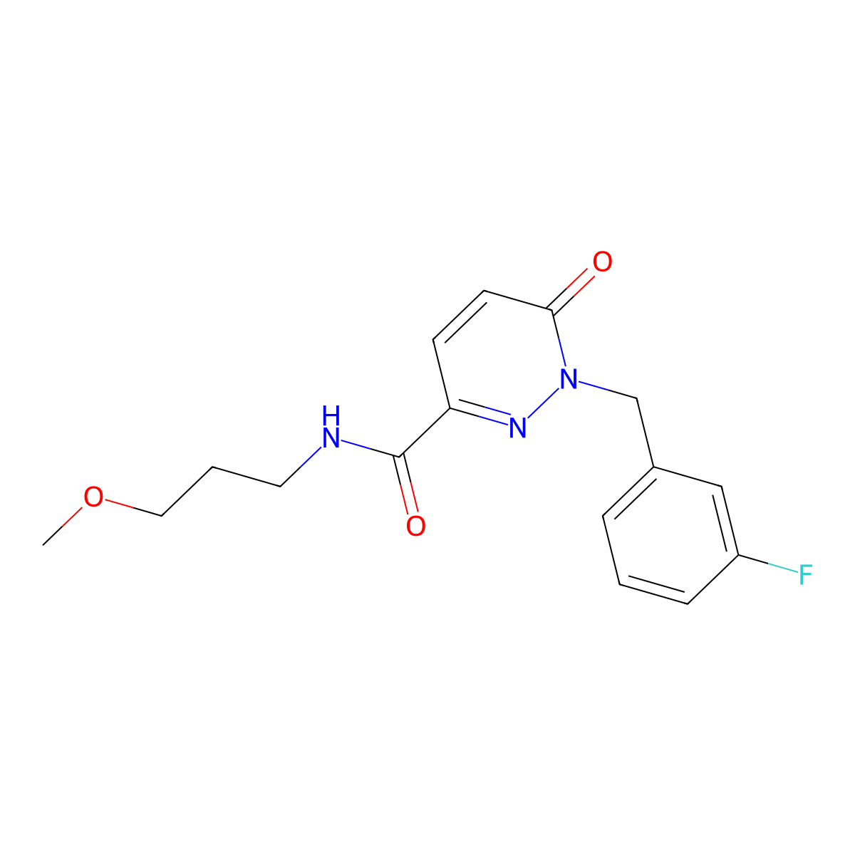 1-(3-fluorobenzyl)-N-(3-methoxypropyl)-6-oxo-1,6-dihydropyridazine-3-carboxamide molecular structure, CAS 1049503-54-9
