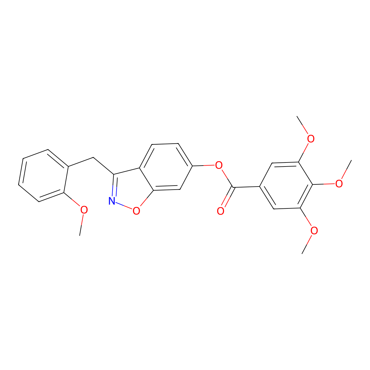 3-(2-Methoxybenzyl)-1,2-benzoxazol-6-yl 3,4,5-trimethoxybenzoate molecular structure, CAS 1049503-83-4