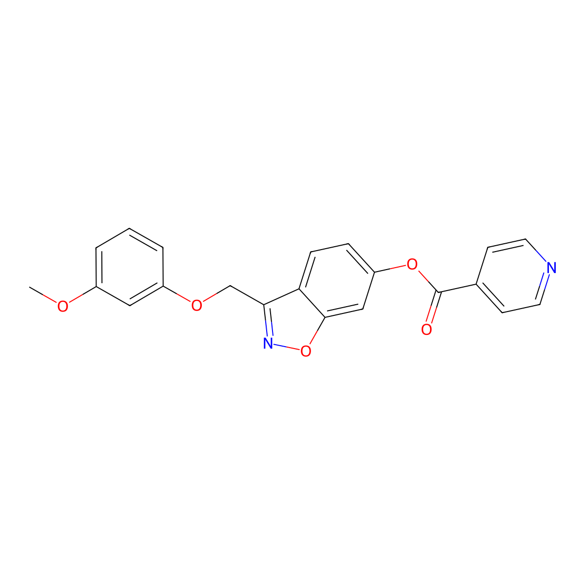 3-[(3-Methoxyphenoxy)methyl]-1,2-benzisoxazol-6-yl isonicotinate molecular structure, CAS 1049504-90-6