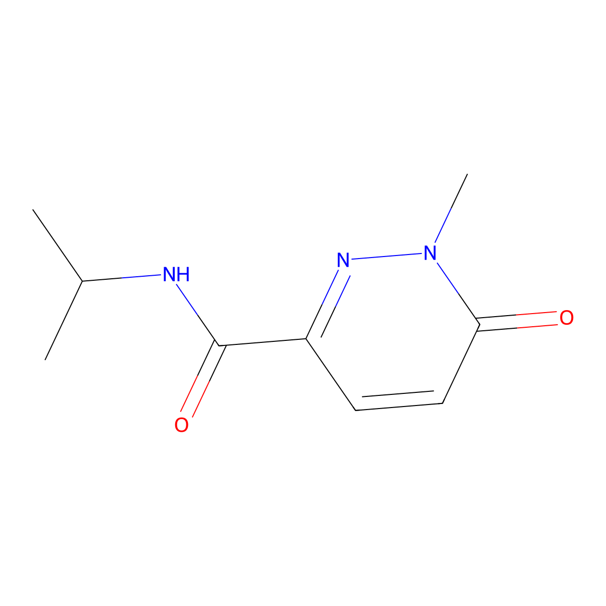 N-isopropyl-1-methyl-6-oxo-1,6-dihydropyridazine-3-carboxamide molecular structure, CAS 1049511-74-1