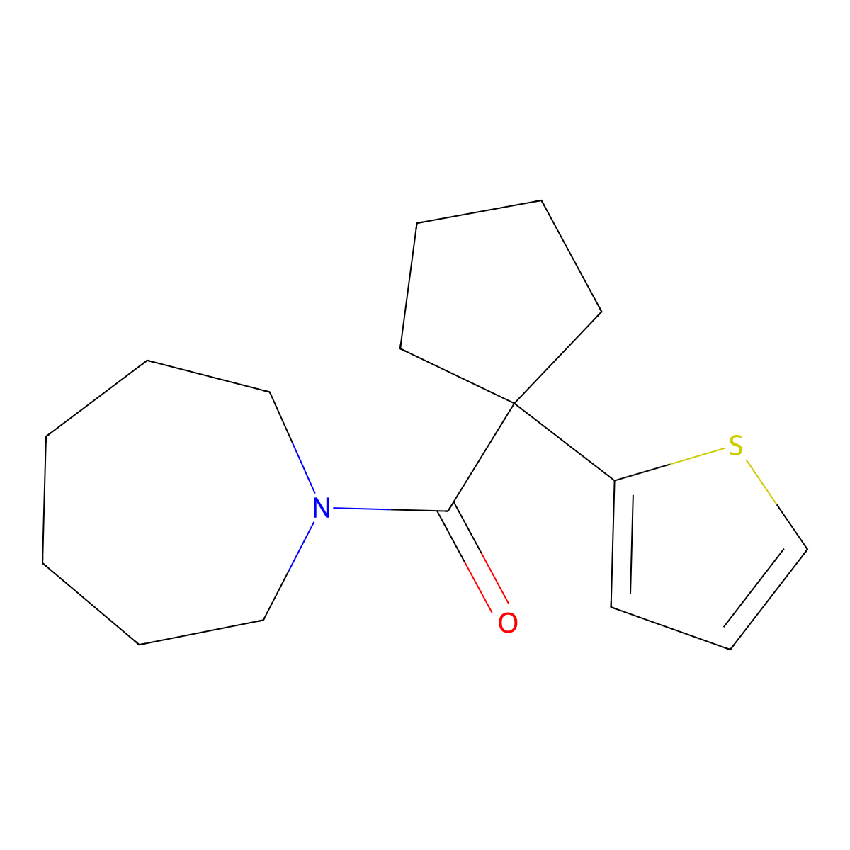 Azepan-1-yl(1-(thiophen-2-yl)cyclopentyl)methanone molecular structure, CAS 1049512-22-2