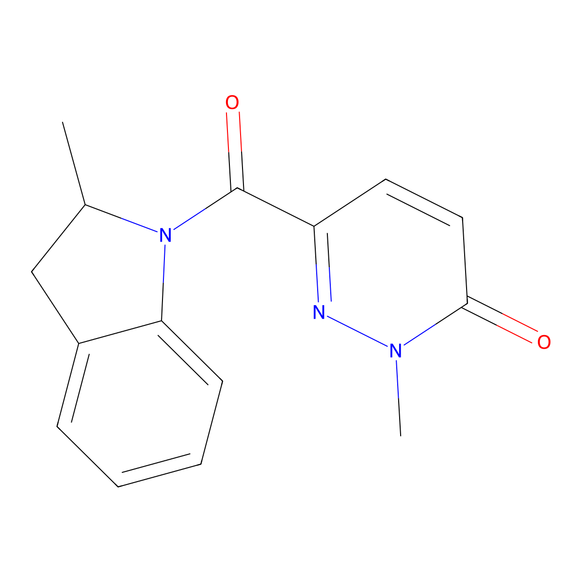 2-methyl-6-(2-methylindoline-1-carbonyl)pyridazin-3(2H)-one molecular structure, CAS 1049512-59-5