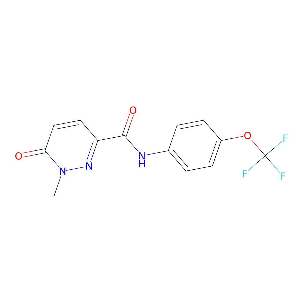 1-methyl-6-oxo-N-[4-(trifluoromethoxy)phenyl]-1,6-dihydropyridazine-3-carboxamide molecular structure, CAS 1049513-09-8