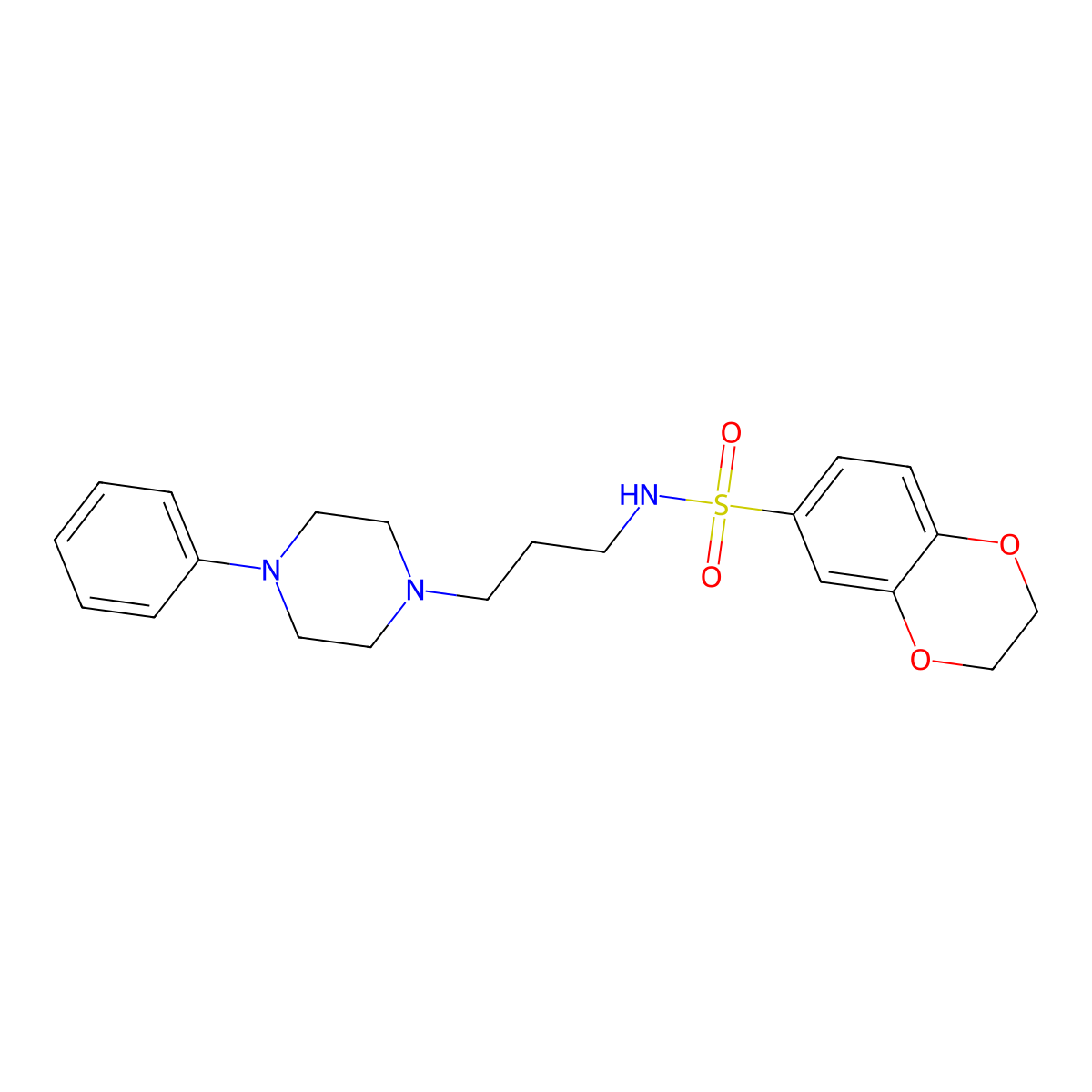N-(3-(4-phenylpiperazin-1-yl)propyl)-2,3-dihydrobenzo[b][1,4]dioxine-6-sulfonamide molecular structure, CAS 1049514-07-9