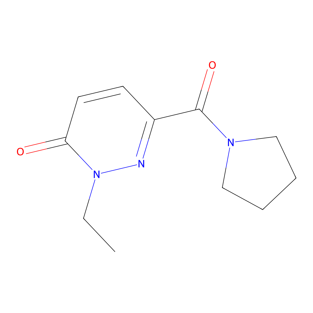 2-ethyl-6-(pyrrolidine-1-carbonyl)pyridazin-3(2H)-one molecular structure, CAS 1049514-15-9