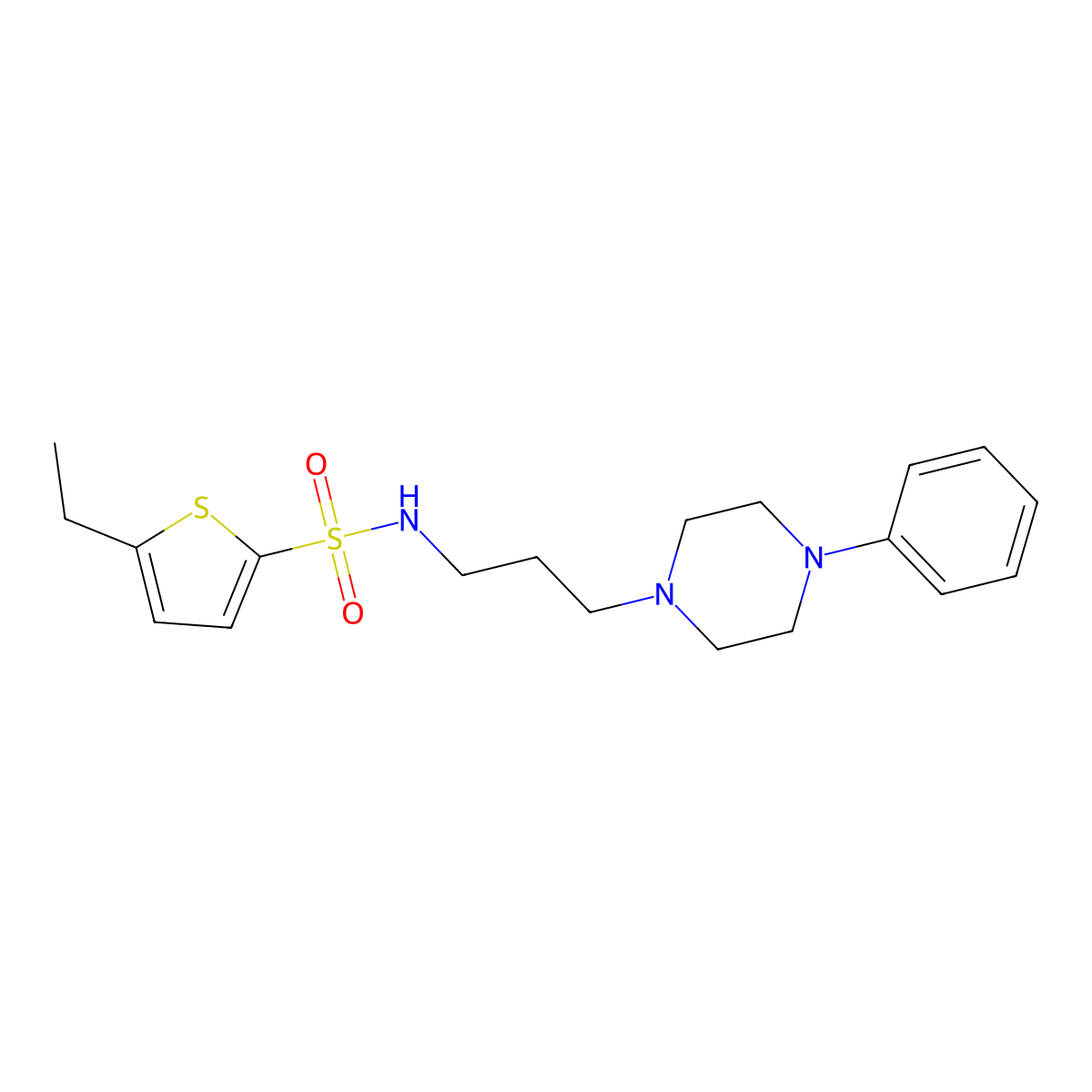 5-ethyl-N-[3-(4-phenylpiperazin-1-yl)propyl]thiophene-2-sulfonamide molecular structure, CAS 1049514-31-9