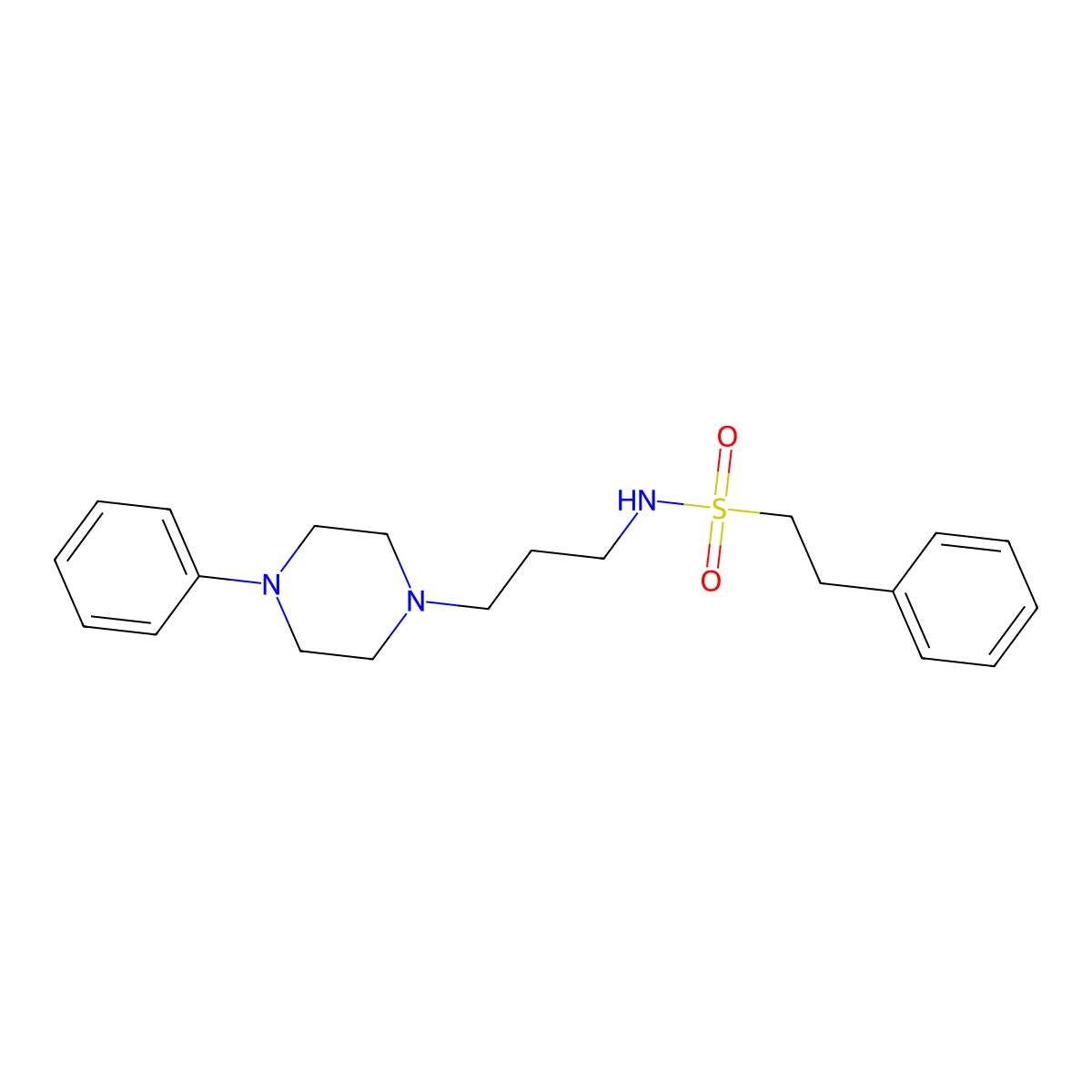 2-phenyl-N-(3-(4-phenylpiperazin-1-yl)propyl)ethanesulfonamide molecular structure, CAS 1049514-43-3