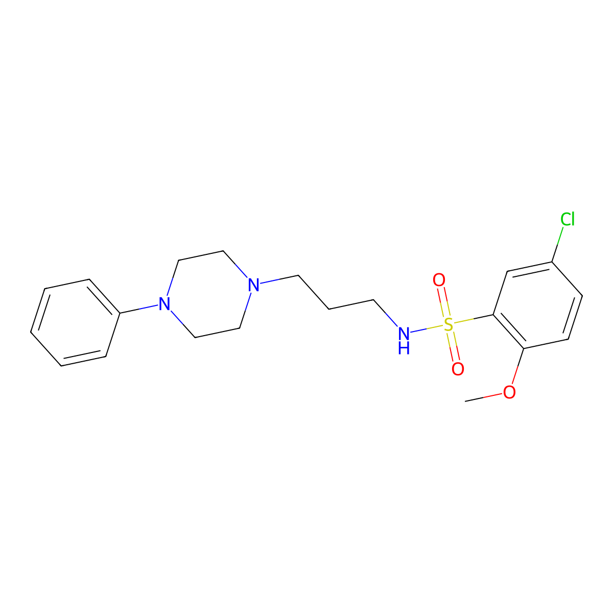 5-chloro-2-methoxy-N-(3-(4-phenylpiperazin-1-yl)propyl)benzenesulfonamide molecular structure, CAS 1049514-79-5