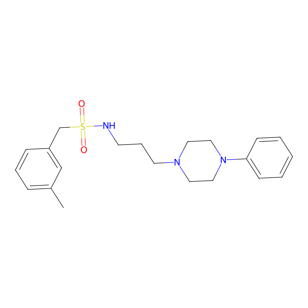 N-(3-(4-phenylpiperazin-1-yl)propyl)-1-(m-tolyl)methanesulfonamide molecular structure, CAS 1049514-97-7