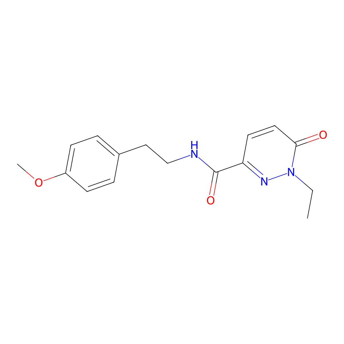 1-ethyl-N-(4-methoxyphenethyl)-6-oxo-1,6-dihydropyridazine-3-carboxamide molecular structure, CAS 1049515-95-8