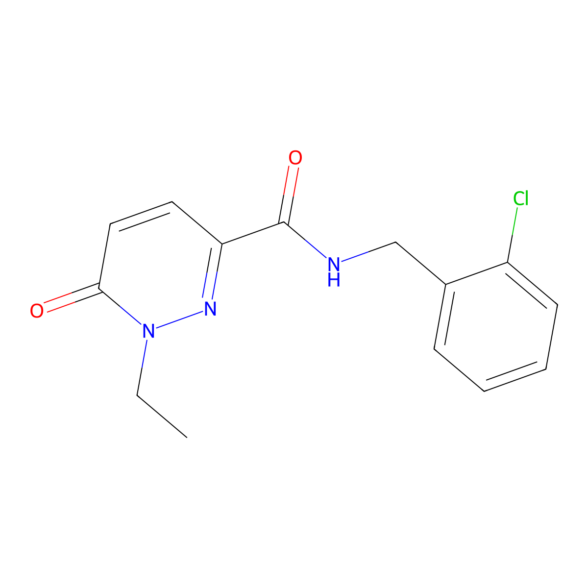N-(2-chlorobenzyl)-1-ethyl-6-oxo-1,6-dihydropyridazine-3-carboxamide molecular structure, CAS 1049516-13-3