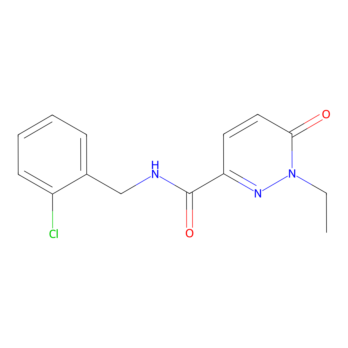 N-(2-chlorobenzyl)-1-ethyl-6-oxo-1,6-dihydropyridazine-3-carboxamide molecular structure, CAS 1049516-13-3