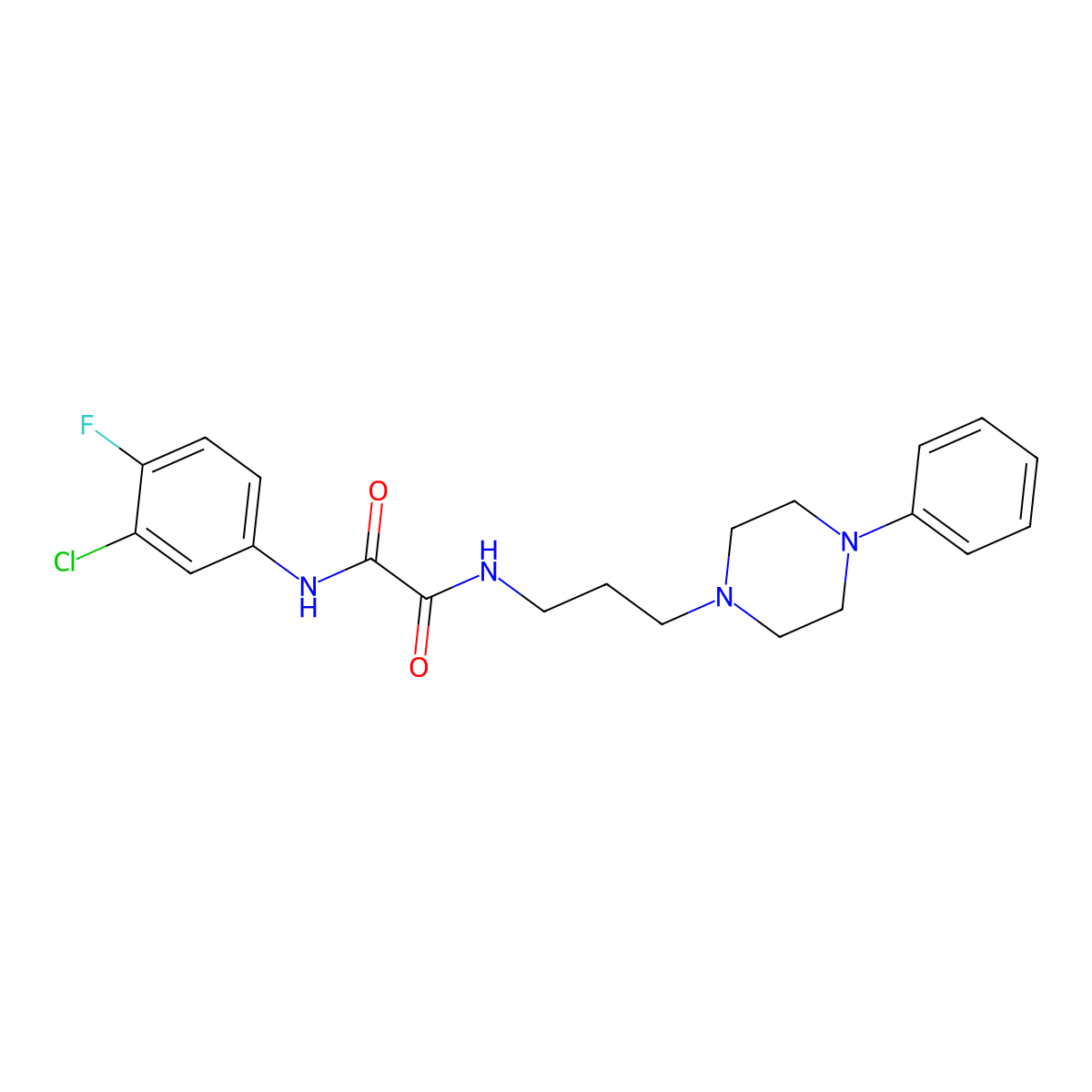 N1-(3-chloro-4-fluorophenyl)-N2-(3-(4-phenylpiperazin-1-yl)propyl)oxalamide molecular structure, CAS 1049519-71-2