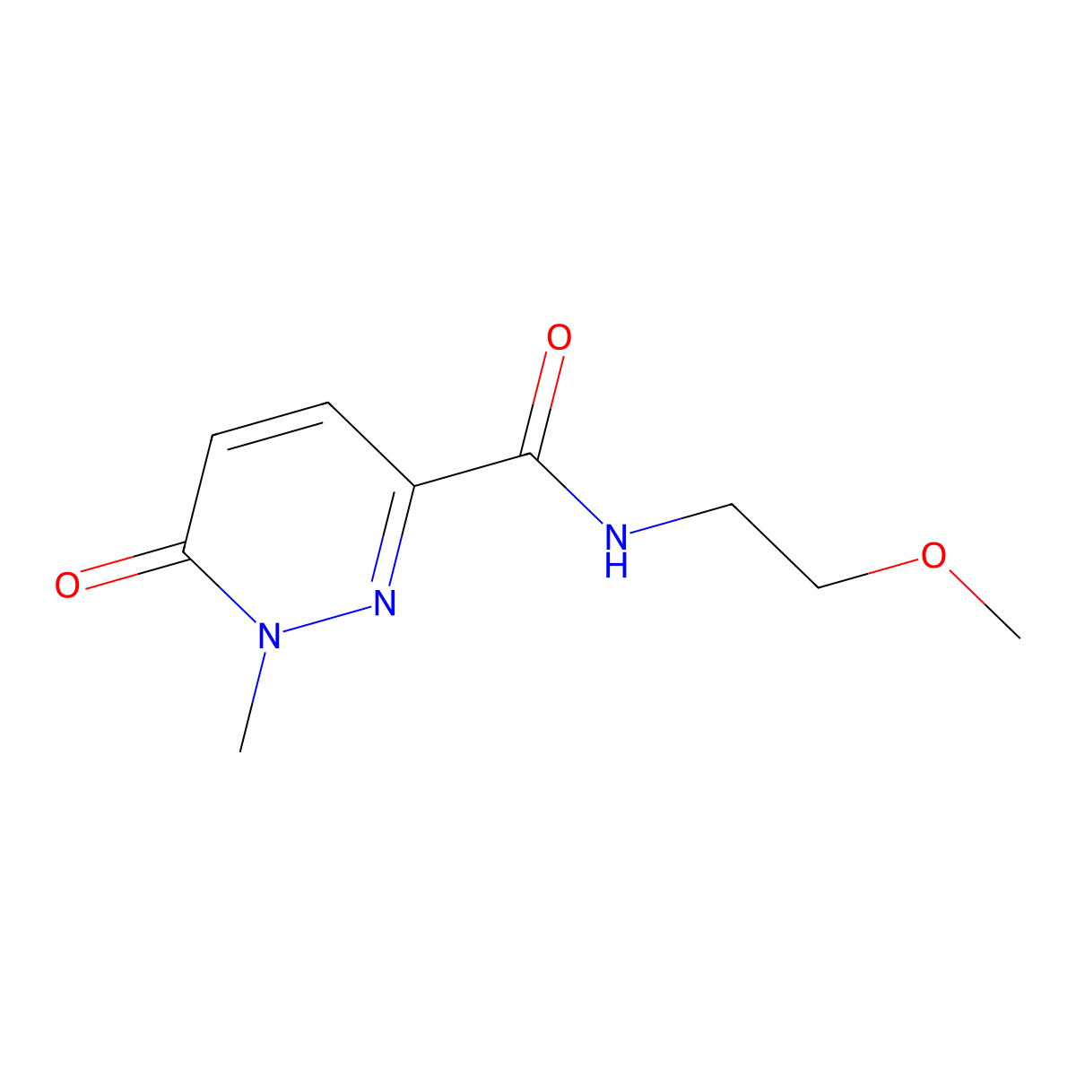 N-(2-methoxyethyl)-1-methyl-6-oxo-1,6-dihydropyridazine-3-carboxamide molecular structure, CAS 1049523-62-7