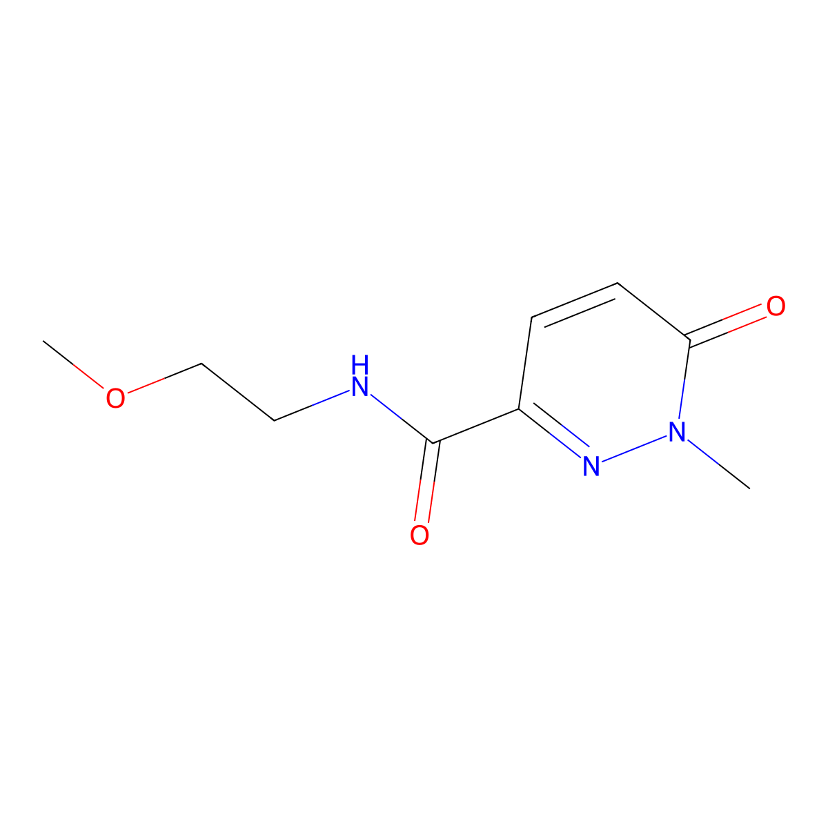 N-(2-methoxyethyl)-1-methyl-6-oxo-1,6-dihydropyridazine-3-carboxamide molecular structure, CAS 1049523-62-7