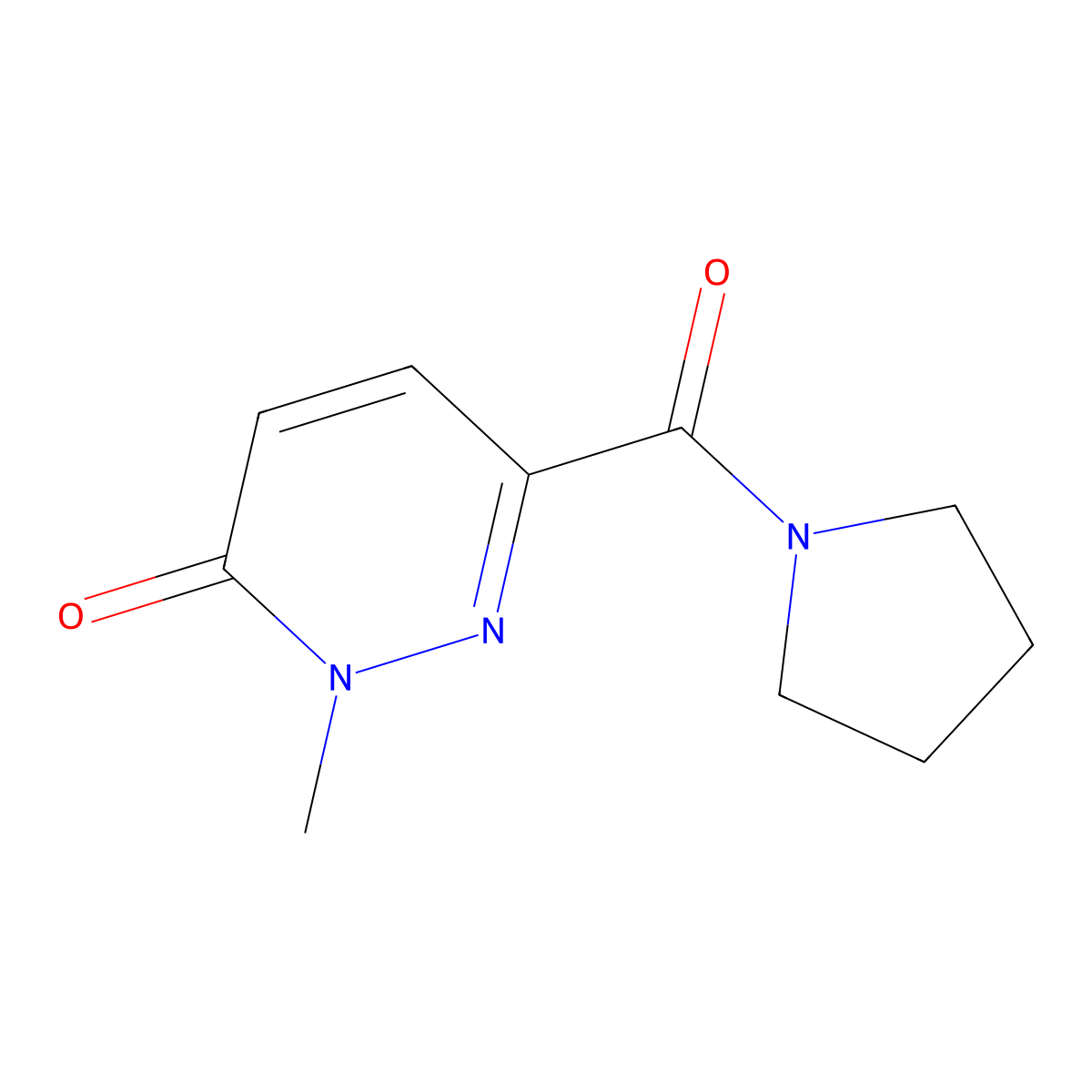 2-Methyl-6-(pyrrolidine-1-carbonyl)-2,3-dihydropyridazin-3-one molecular structure, CAS 1049523-74-1