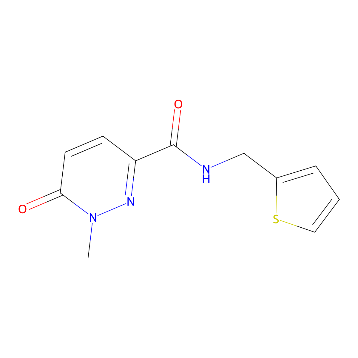 1-methyl-6-oxo-N-(thiophen-2-ylmethyl)-1,6-dihydropyridazine-3-carboxamide molecular structure, CAS 1049524-04-0