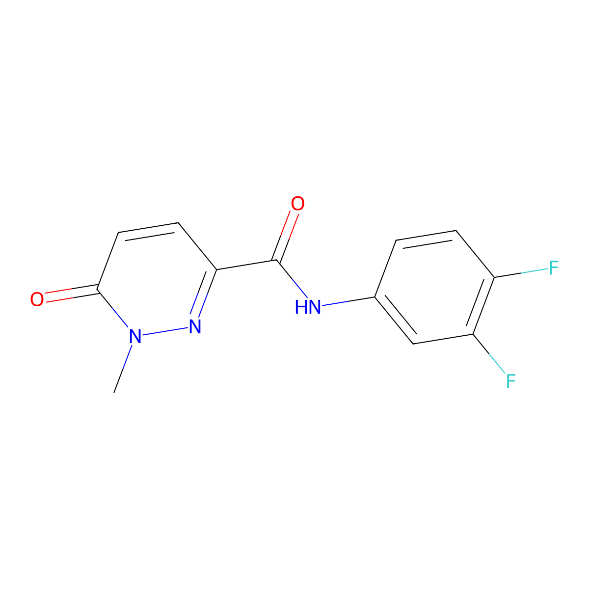 N-(3,4-difluorophenyl)-1-methyl-6-oxo-1,6-dihydropyridazine-3-carboxamide molecular structure, CAS 1049524-10-8