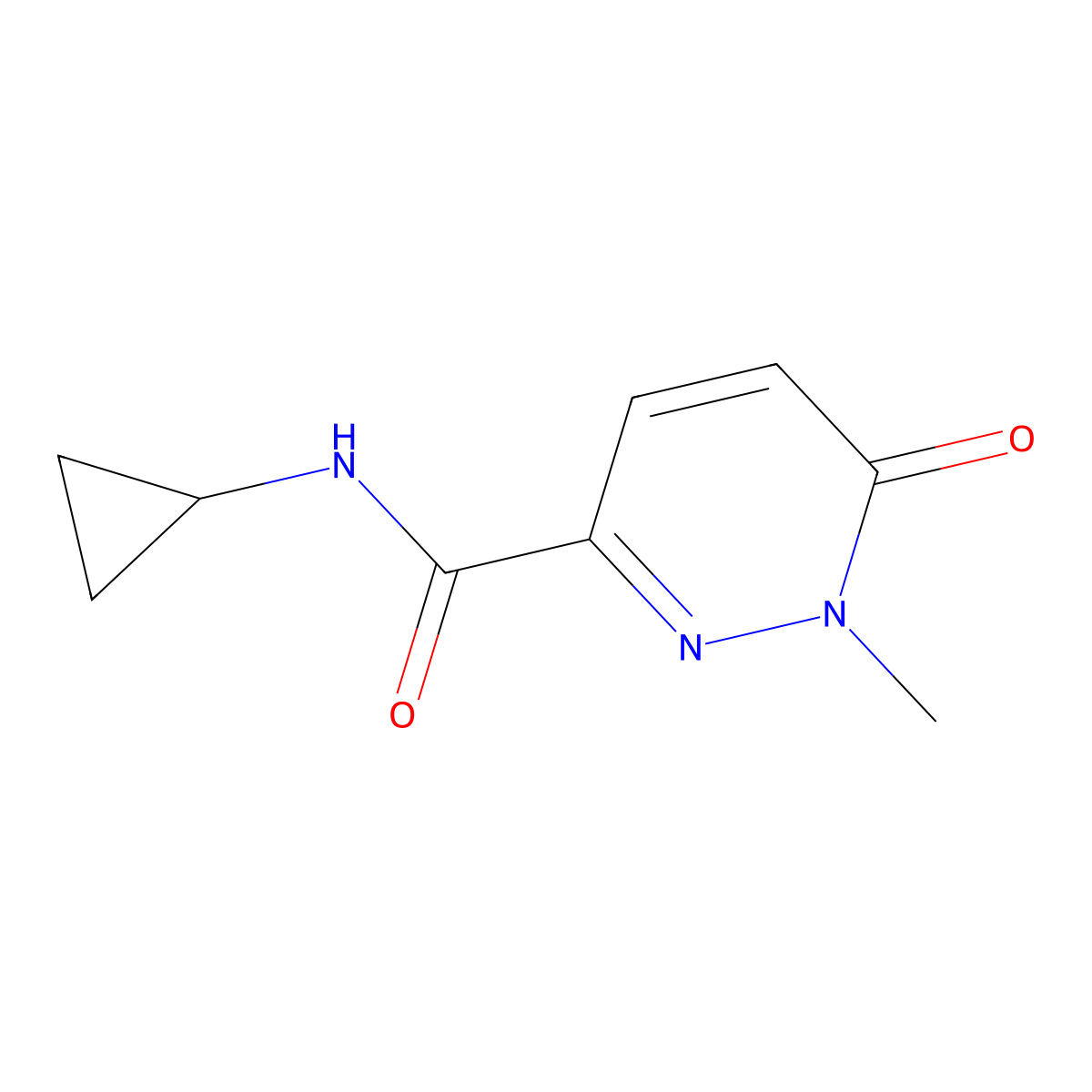 N-cyclopropyl-1-methyl-6-oxo-1,6-dihydropyridazine-3-carboxamide molecular structure, CAS 1049524-88-0