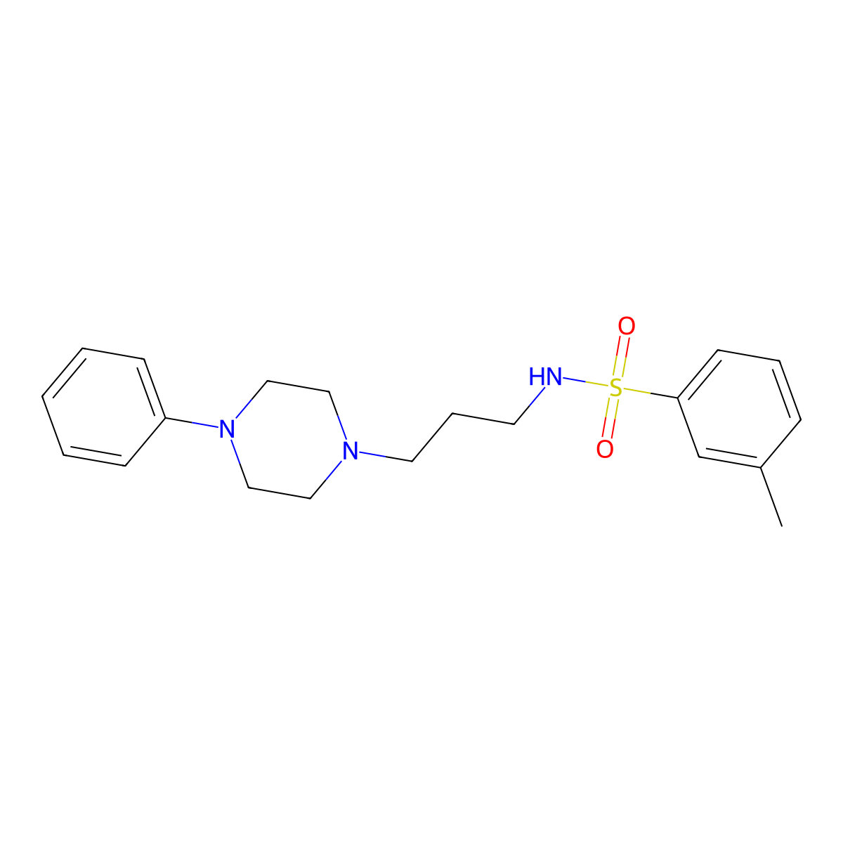 3-methyl-N-(3-(4-phenylpiperazin-1-yl)propyl)benzenesulfonamide molecular structure, CAS 1049525-17-8