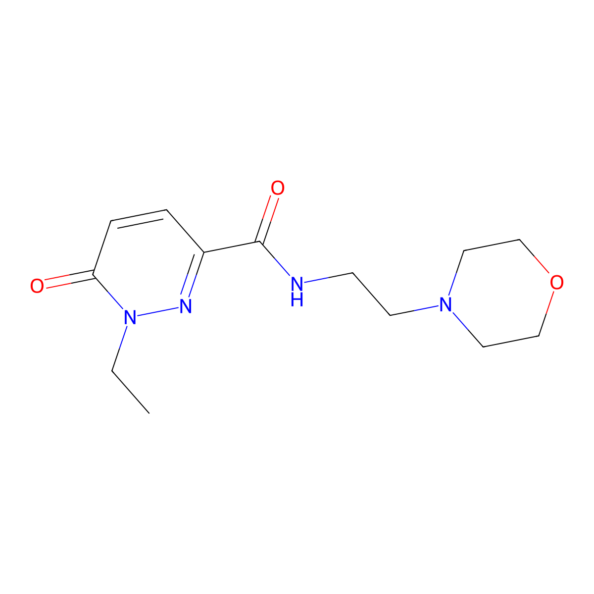1-ethyl-N-(2-morpholinoethyl)-6-oxo-1,6-dihydropyridazine-3-carboxamide molecular structure, CAS 1049525-30-5