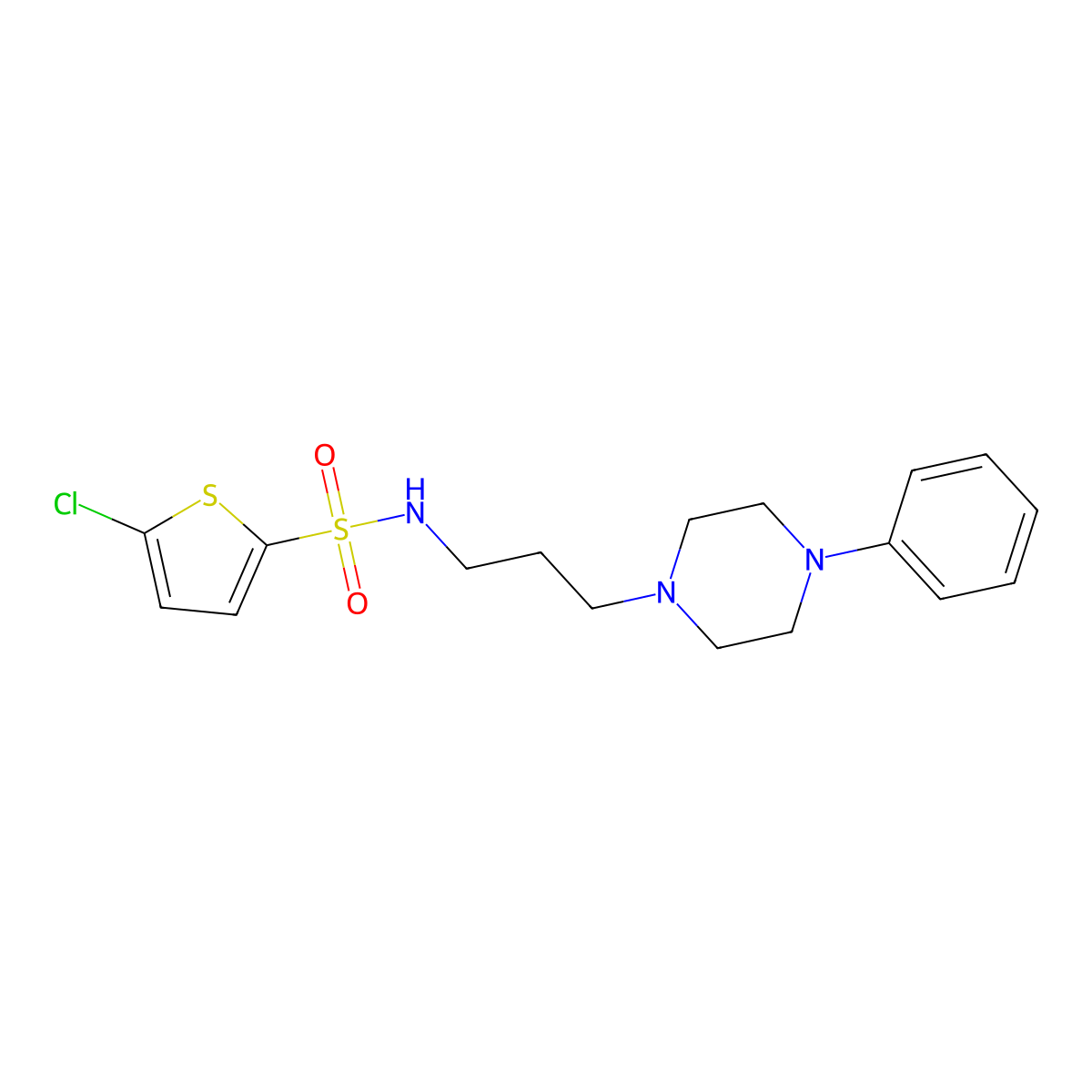 5-chloro-N-[3-(4-phenylpiperazin-1-yl)propyl]thiophene-2-sulfonamide molecular structure, CAS 1049525-37-2