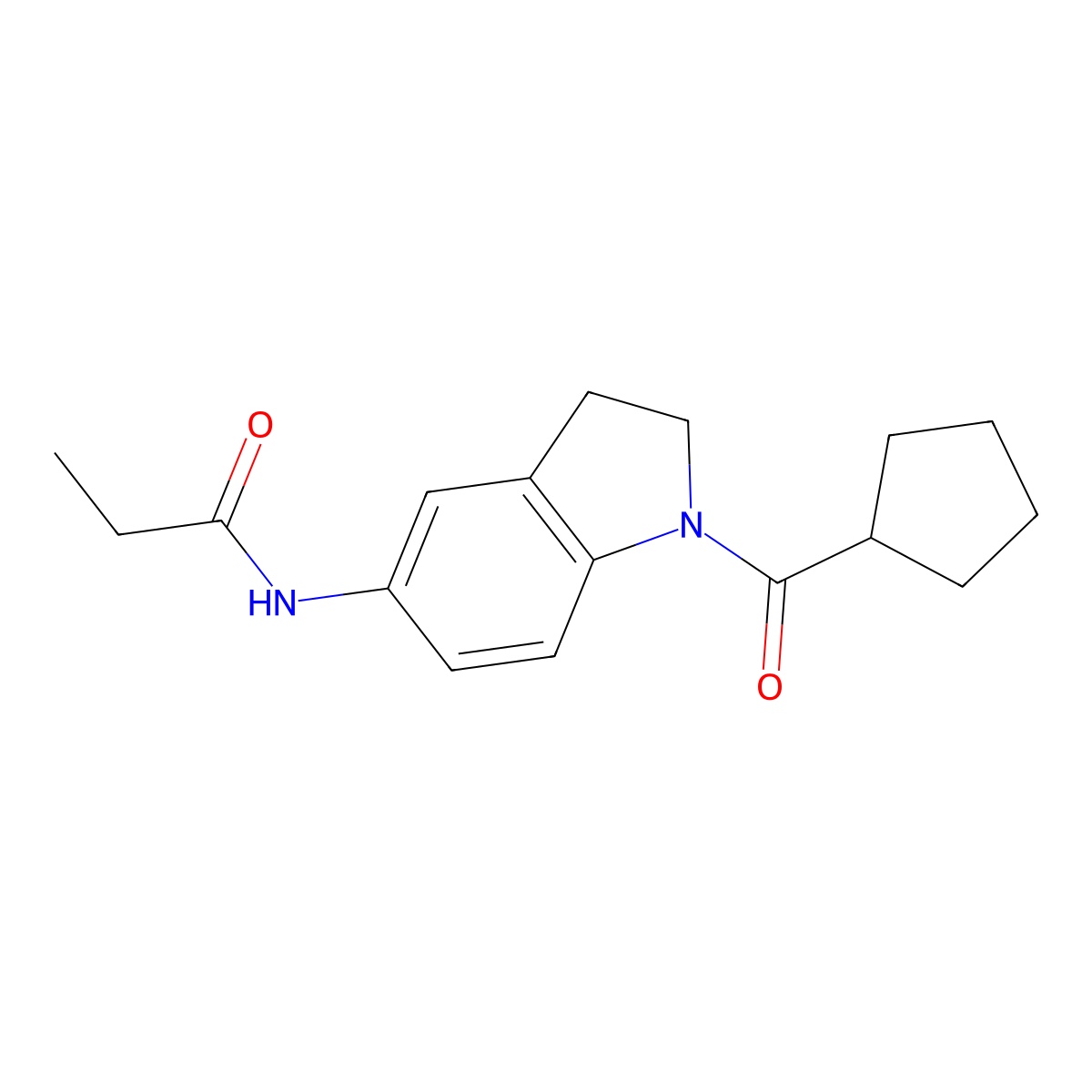 N-(1-(cyclopentanecarbonyl)indolin-5-yl)propionamide molecular structure, CAS 1049525-58-7