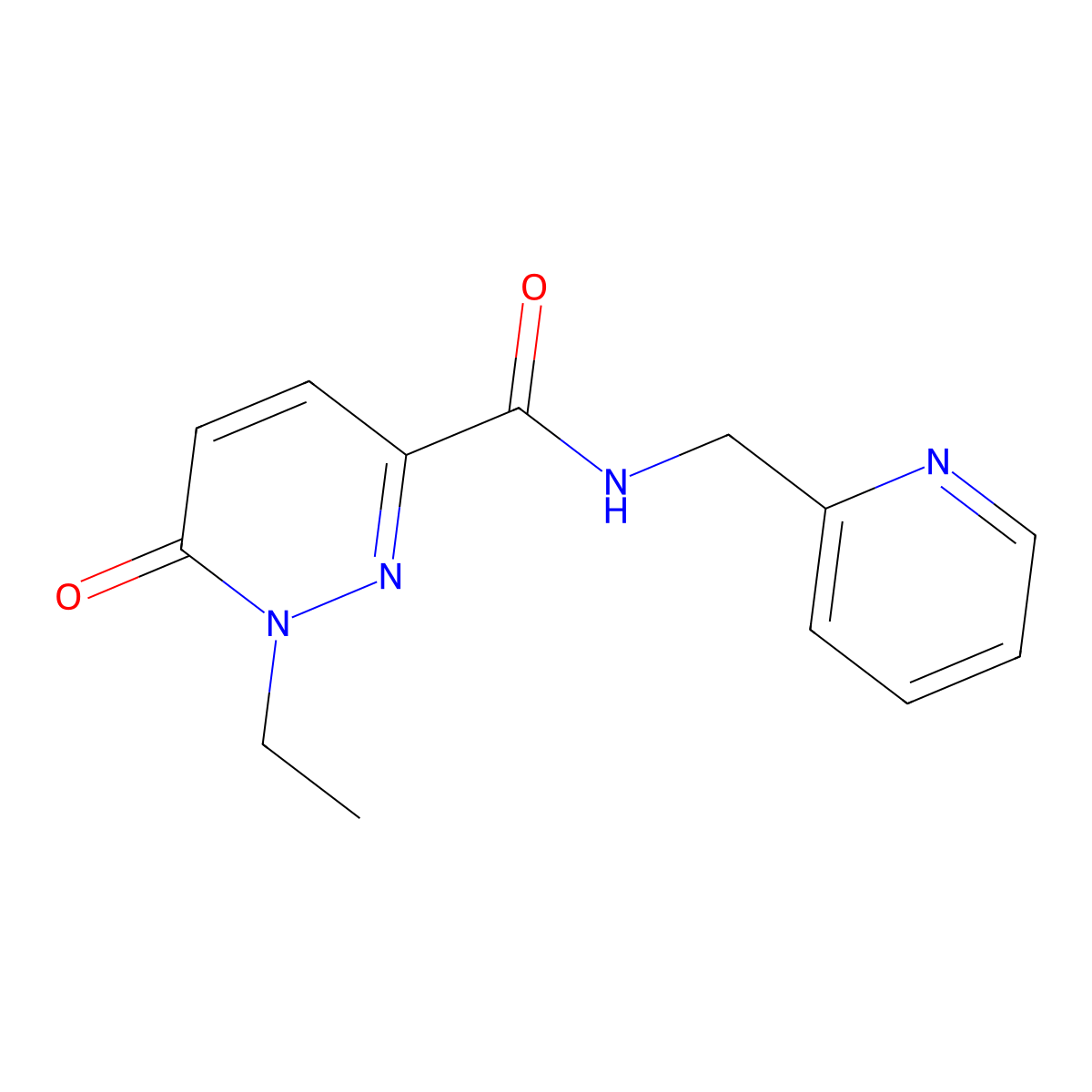 1-ethyl-6-oxo-N-(pyridin-2-ylmethyl)-1,6-dihydropyridazine-3-carboxamide molecular structure, CAS 1049525-64-5