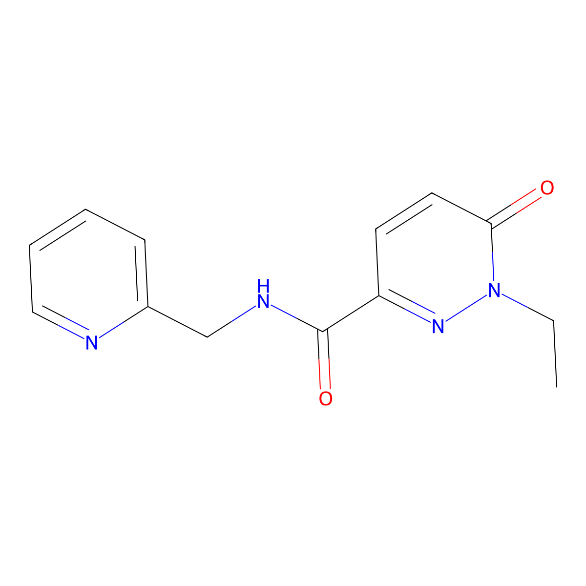 1-ethyl-6-oxo-N-(pyridin-2-ylmethyl)-1,6-dihydropyridazine-3-carboxamide molecular structure, CAS 1049525-64-5