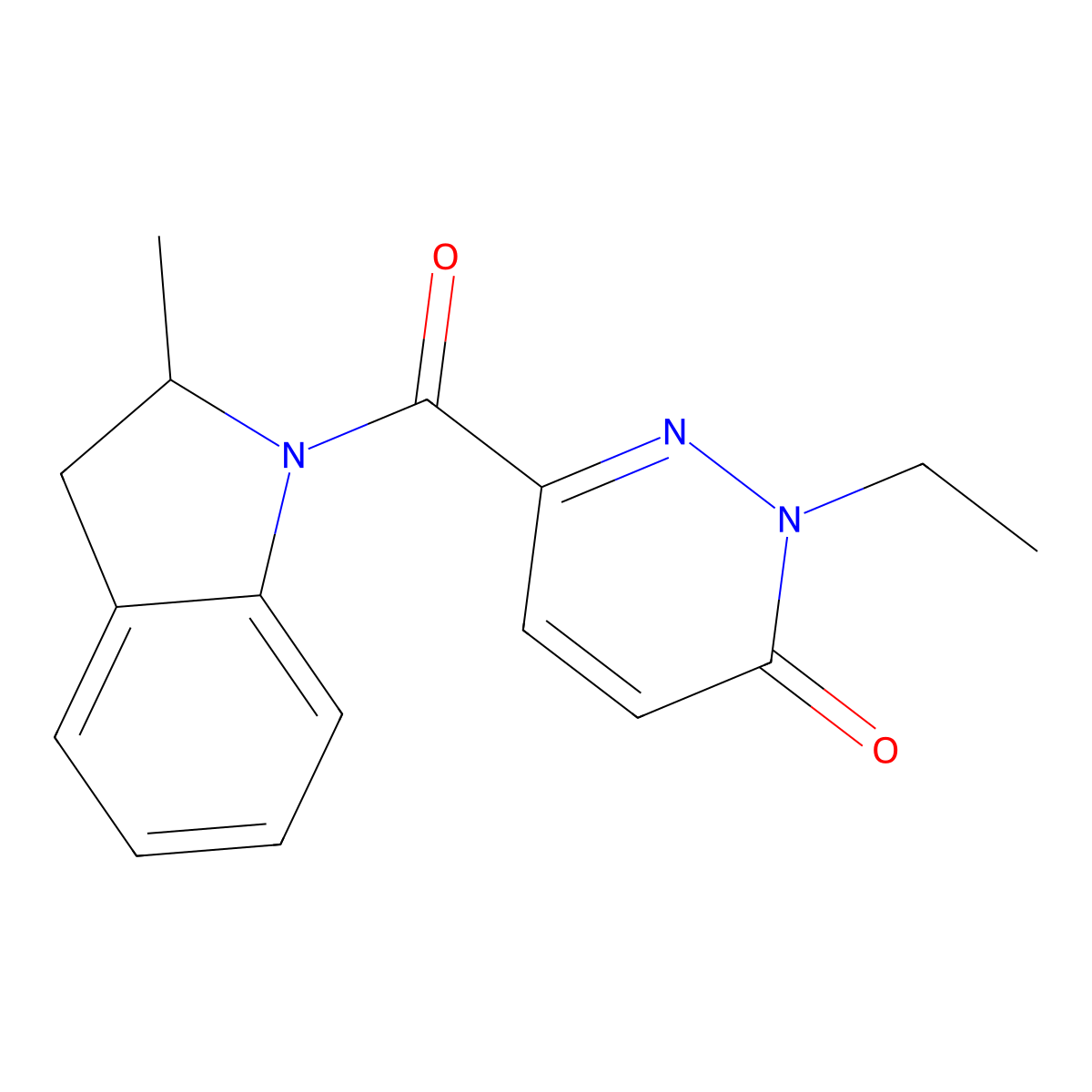 2-ethyl-6-(2-methylindoline-1-carbonyl)pyridazin-3(2H)-one molecular structure, CAS 1049525-68-9