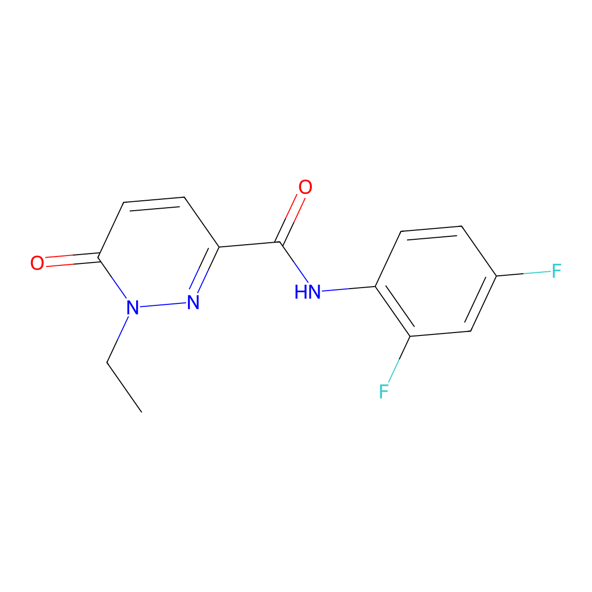 N-(2,4-difluorophenyl)-1-ethyl-6-oxo-1,6-dihydropyridazine-3-carboxamide molecular structure, CAS 1049525-72-5