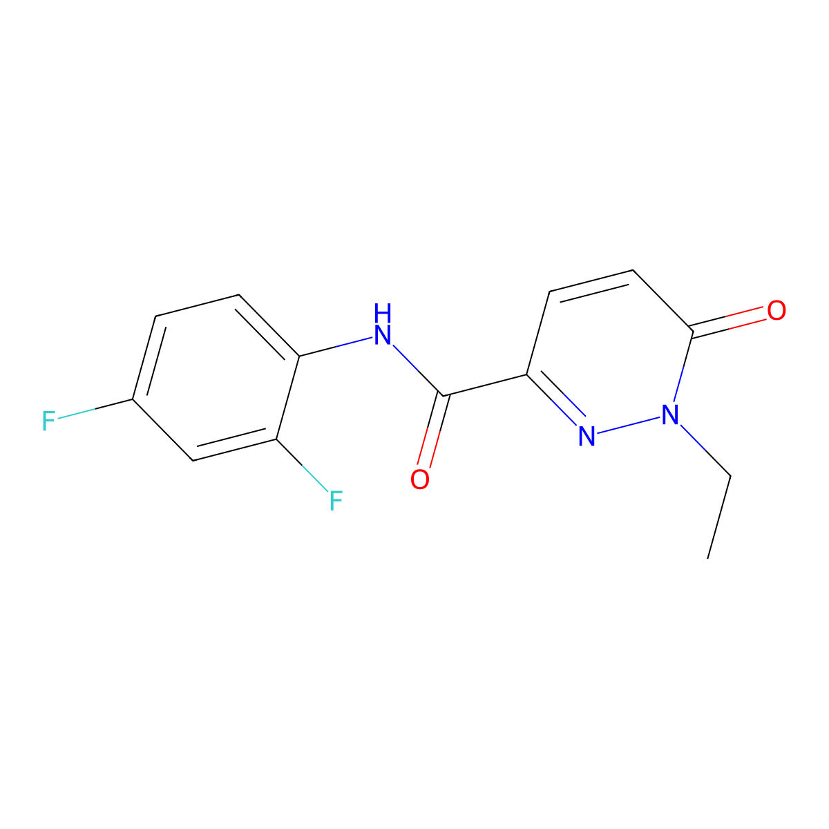 N-(2,4-difluorophenyl)-1-ethyl-6-oxo-1,6-dihydropyridazine-3-carboxamide molecular structure, CAS 1049525-72-5