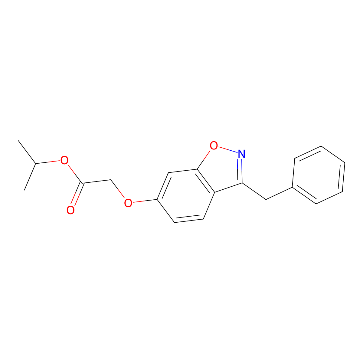 Isopropyl 2-[(3-benzyl-1,2-benzisoxazol-6-yl)oxy]acetate molecular structure, CAS 1049528-90-6